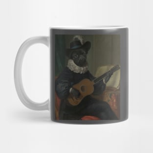 Oil Painting Musician Dog Portrait Mug